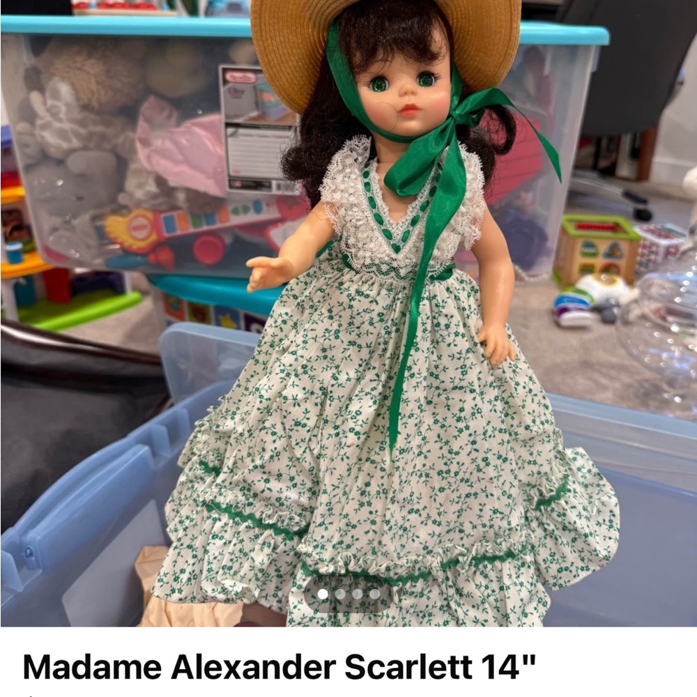 Madame Alexander Doll in Green Floral Dress with Hat